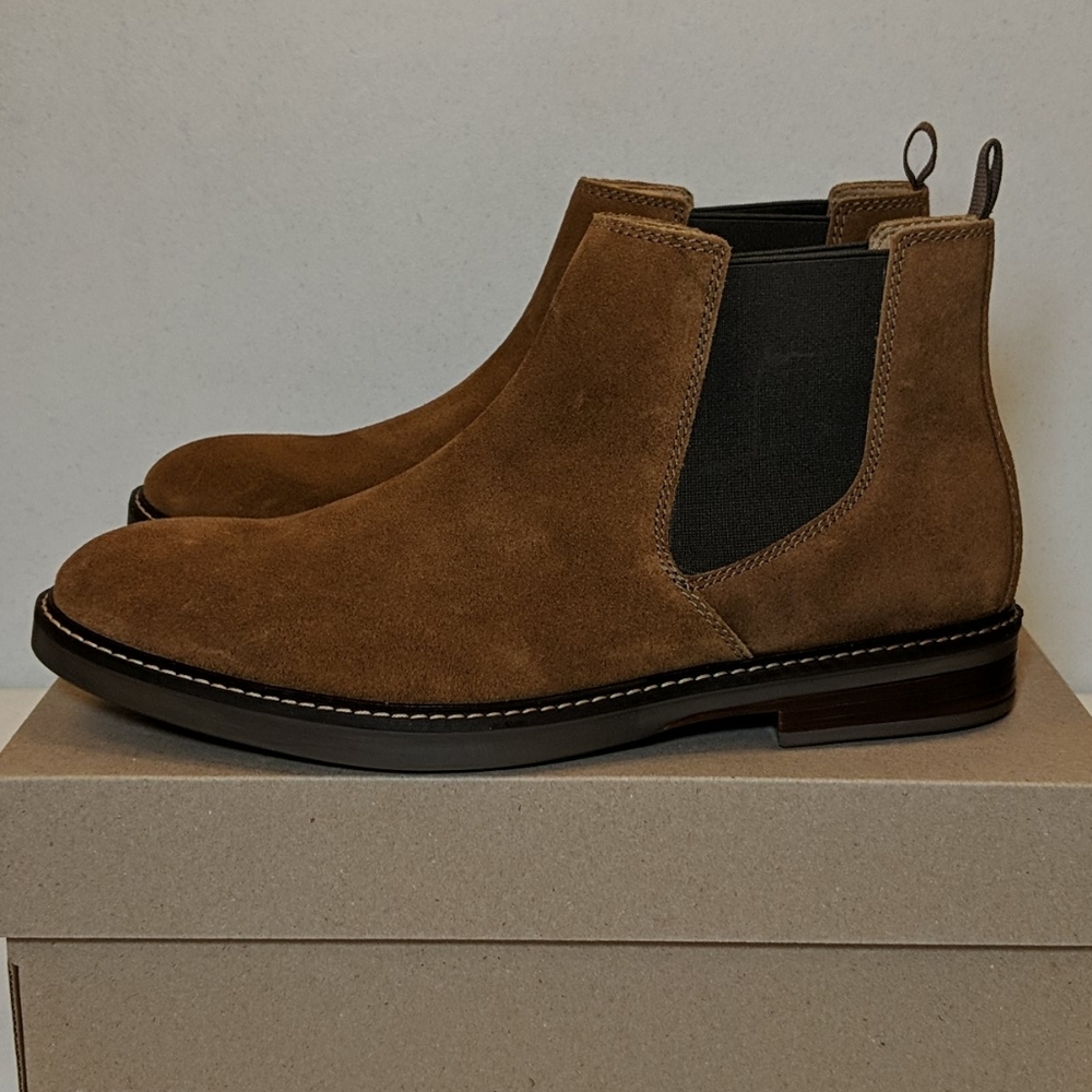 Clarks Chelsea Boot Dark Tan Suede - Picture 4 of 6
